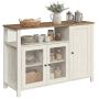 Puhvetkapp VASAGLE, 3 ust, pruun/valge, 110 × 75 × 33 cm