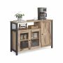 Puhvetkapp VASAGLE, 3 ust, pruun/must, 110 × 75 × 33 cm