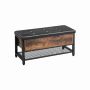 Upholstered shoe bench with storage space LSB47BX, brown/black