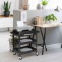 Tool trolley, 3 trays, 1 drawer, Black/Red, 80 × 79.5 × 41 cm