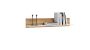 Shelf 155x18x16 cm, natural wood/white
