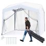 Retractable gazebo, 2 height levels, White, 302 × 302 × 265–275 cm