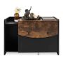 Retractable cat litter box cover with wheels, black