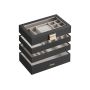 Jewelry box 17x28x18.3cm., black/beige