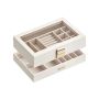 Jewelry box 17x28x8.8cm., white/beige