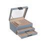 Jewelry box with glass lid JBC239BU, blue