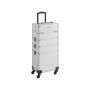 4-in-1 Cosmetic case on wheels, silver