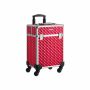 Cosmetic suitcase on wheels, red