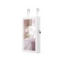Wall-mounted jewelry cabinet with mirror 10x37x67cm., white