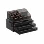 3-drawer makeup organizer, black
