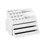 White Acrylic Makeup Organizer with Three Drawers