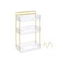 Cosmetic organizer 30.5x16.8x48cm., gold color