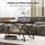 Black metal coffee table with two shelves, 100 x 50 x 45 cm