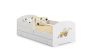 Children's bed Luk with drawer, mattress and barrier protection 144 cm x 77 cm x 56 cm, excavator