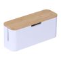 Kaablikarp Relaxdays 10052398_8248, kuni 6 juhtmele, valge/pruun, 34 × 14,5 × 13,5 cm
