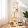 Cat scratching post, 2 hiding places, 85 × 42 × 159 cm