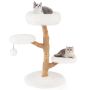 Cat Scratching Post, 4 Levels, White, Ø 50 × 90 cm