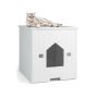 Cat litter box cover, closed, White/black, 48 × 50.5 × 51 cm