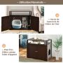 Cat litter box cover, With adjustable partition, Brown