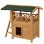 Cat house PawHut 77x50x73cm., light brown/green