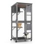 Cat house, with 2 platforms and 4 wheels, 80.01 × 69.85 × 182.88 cm