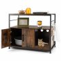 Cat Litter Box, 2 Shelves, 3 Hooks, 35 × 18 × 29 in