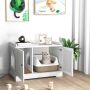 Cat litter box, adjustable partition, White, 74.93 × 50.8 × 53.34 cm