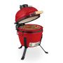 Kamado grill Relaxdays, kaanega, Punane, 43 × 56,5 × 46 cm