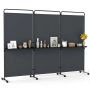 Room divider, 3 sections, 3 shelves, 102 × 17.5 × 74 inches