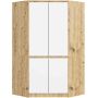 Nurgaga riidekapp S100 CLP, 4 uksega, pruuni-valge, 100 × 180 × 50 cm