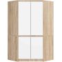 Nurgaga riidekapp S100 CLP, 4 uksega, pruuni-valge, 100 × 180 × 50 cm