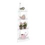 Nurgapealne lillealus Relaxdays, 4 riiulit, Valge, 31 × 113,5 × 31 cm