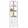 Corner shelf, 5 tiers, White, 38 × 180 × 38 cm