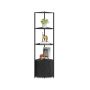 Corner shelf with storage box VASAGLE, 5 tiers, Black, 44.5 × 147.3 × 25.4 cm