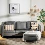 Corner sofa with pouf, transformable, 4-5 seats, breathable leather