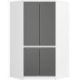 Nurgariidekapp S100 4D CLP, 4 uksega, valge/hall, 100 × 180 × 50 cm