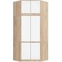 Nurgakapp S100, pealisehitisega, 6 uksega, pruuni-valge, 100 × 235 × 50 cm