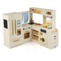 Children's corner kitchen, 22 accessories, Beige/brown/pink, 101.6 × 100.33 × 93.98 cm