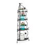 Nurgapealne lillealus Relaxdays, 4 riiulit, Must, 31 × 113,5 × 31 cm