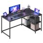 Nurgaarvutilaud VASAGLE, 2 vahelduvvoolupesa ja 2 USB-porti, Must, 120 × 80 × 76 cm