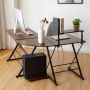 Corner computer desk, L-shaped, divisible into 2 desks, Brown/black, 147.32 × 111.76 × 111.76 cm