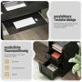 Corner desk, L-shaped, 2 drawers, Black, 168 × 168 × 76 cm