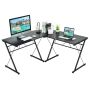 Corner desk, L-shaped, Black, 149.86 × 149.86 × 76.2 cm