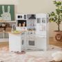 Corner children's kitchen play set, L-shaped, White, 83 × 66 × 88 cm