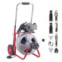 Kanalisatsioonipuhastusmasin VEVOR JR-400Z, 30 m, 8 lõikurit, 62,7 × 43,5 × 62–94 cm