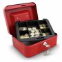 Metal money box 20 cm., red color