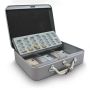 Transport metal box for money 30 cm., gray