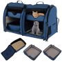 Cat Carrier, 2 Compartments, 2 Hammocks, 40 × 23 × 24 inches