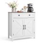 Kohvibaarikapp VEVOR ZH620, 2 ust, 1 sahtel, Valge/pruun, 75 × 80 × 37,5 cm