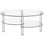 Coffee table, 2 shelves, 90 × 50 × 45 cm